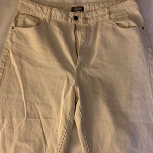 Cream high rise wide leg